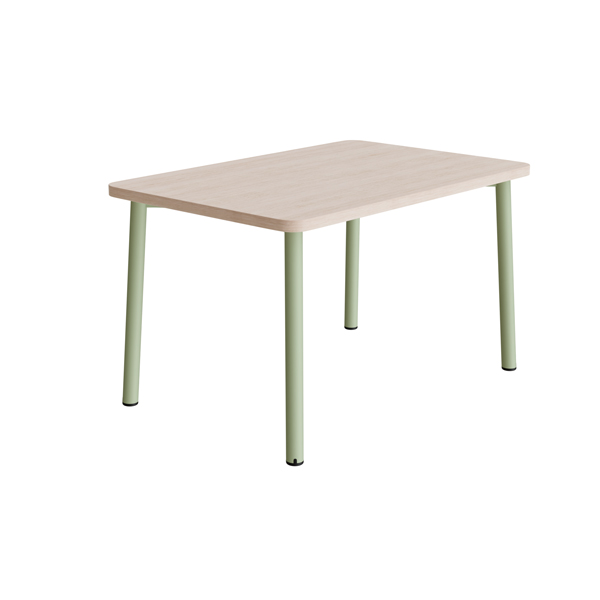 Bord Add med gröna ben och eklaminat skiva.